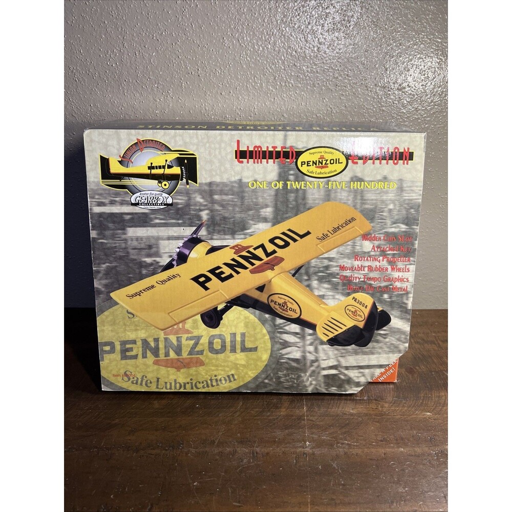 Pennzoil Stinson Detroiter Bank Plane Limited Edition 1 of 2500 Gearbox